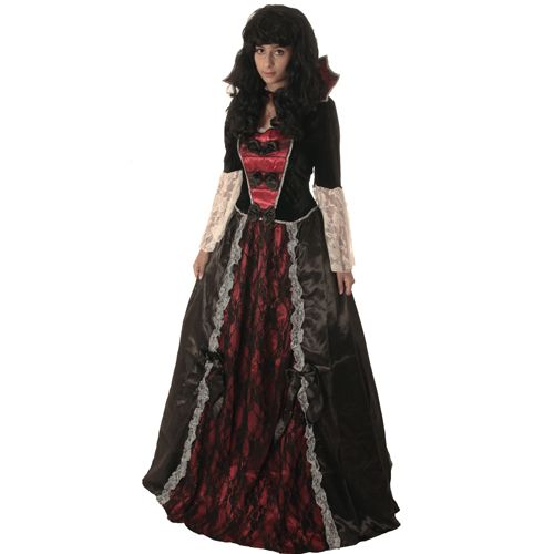 Costume Carnevale Donna Da Vampiro Dracula Vestito Vampiressa Di Halloween Tg S